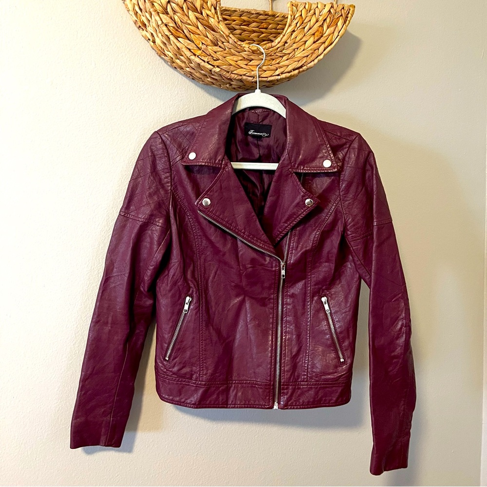 Maroon leather jacket